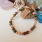 Bracciale in Pietra di Luna Pesca e Unakite – Perle naturali da 6 mm