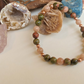 Bracciale in Pietra di Luna Pesca e Unakite – Perle naturali da 6 mm