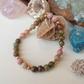 Bracciale in Rodonite e Unakite – Perle naturali da 6 mm