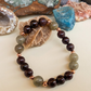 Bracciale in Labradorite e Granato – Perle naturali da 8 mm