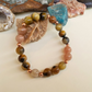 Bracciale in Occhio di Tigre blu e Pietra di Luna Pesca – Perle naturali da 8 mm
