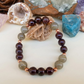 Bracciale in Labradorite e Granato – Perle naturali da 8 mm