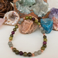 Bracciale in Diaspro Verde, Labradorite e Granato Almandino – Perle naturali da 6 mm