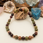 Bracciale in Unakite e Granato Almandino – Perle naturali da 6 mm