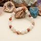 Bracciale in Labradorite Bianca e Quarzo Ematoide – Perle naturali da 6–7 mm