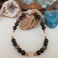 Bracciale in Ossidiana Dorata, Labradorite Bianca e Pietra di Luna Nera – Perle naturali da 6 mm