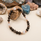 Bracciale in Ossidiana Dorata, Labradorite Bianca e Pietra di Luna Nera – Perle naturali da 6 mm