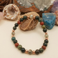 Bracciale in Agata Muschiata, Agata Albero e Diaspro Rosso – Perle naturali da 6 mm