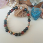 Bracciale in Agata Muschiata, Agata Albero e Diaspro Rosso – Perle naturali da 6 mm