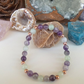 Bracciale in Ametista e Quarzo Latteo – Perle naturali da 6 mm