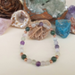 Bracciale in Fluorite Verde, Fluorite Viola e Agata Muschiata – Perle naturali da 6 mm