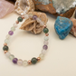 Bracciale in Fluorite Verde, Fluorite Viola e Agata Muschiata – Perle naturali da 6 mm
