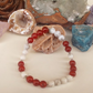 Bracciale in Agata Rossa e Howlite – Perle naturali da 6 mm con Argento 925
