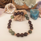 Bracciale in Granato e Prehnite – Perle naturali da 8 mm