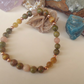 Bracciale in Pietra di Luna Pesca, Unakite e Occhio di Tigre Dorato – Perle naturali da 6 mm