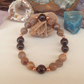 Bracciale in Granato e Pietra di Luna Nera – Perle naturali da 8 mm