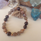 Bracciale in Granato e Pietra di Luna Nera – Perle naturali da 8 mm