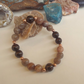 Bracciale in Granato e Pietra di Luna Nera – Perle naturali da 8 mm