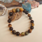 Bracciale in Occhio di Falco e Ossidiana Dorata – Perle naturali da 8 mm