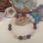 Bracciale in Ossidiana Mogano, Avventurina Rosa e Agata Grigia – Perle naturali da 8 mm