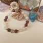 Bracciale in Ossidiana Mogano, Avventurina Rosa e Agata Grigia – Perle naturali da 8 mm
