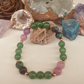 Bracciale in Kunzite, Avventurina e Ruby Zoisite – Perle naturali da 8 mm