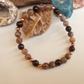 Bracciale in Pietra di Luna Nera e Granato – Perle naturali da 6 mm