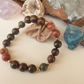 Bracciale in Bronzite, Diaspro Brecciato e Giada Africana – Perle naturali da 8 mm