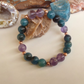 Bracciale in Apatite e Ametista – Perle naturali da 8 mm