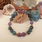 Bracciale in Apatite e Ametista – Perle naturali da 8 mm