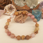 Bracciale in Diaspro Paesaggio, Kunzite e Rodonite – Perle naturali da 8 mm