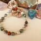 Bracciale in Diaspro Rosso, Eliotropio e Agata Albero – Perle naturali da 8 mm