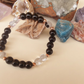 Bracciale in Onice, Cristallo di Rocca e Quarzo Tormalinato – Perle naturali da 8 mm