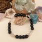 Bracciale in Onice, Cristallo di Rocca e Quarzo Tormalinato – Perle naturali da 8 mm