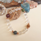 Bracciale in Cristallo di Rocca e Tormalina Multicolore – Perle naturali da 8 mm