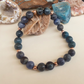 Bracciale in Apatite e Dumortierite – Perle naturali da 8 mm