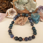 Bracciale in Apatite e Dumortierite – Perle naturali da 8 mm