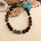 Bracciale in Ossidiana Mogano, Ematite e Onice – Perle naturali da 8 mm