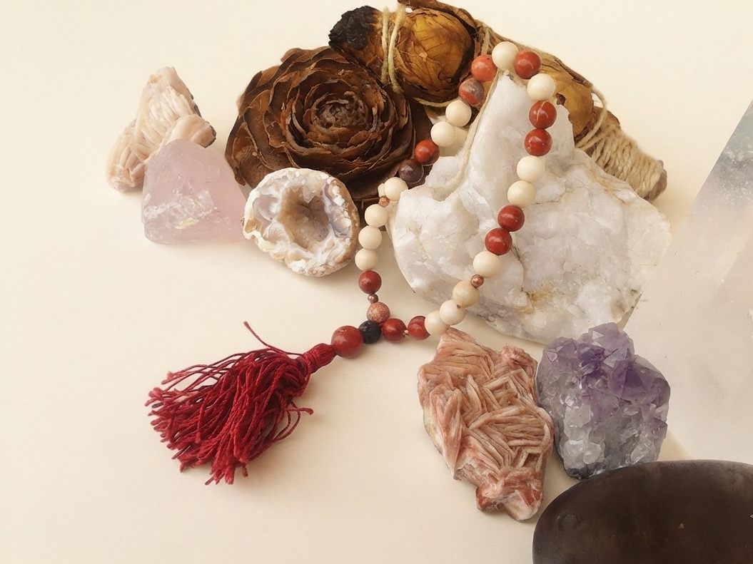 Bracciale Mala Diaspro Brecciato, Diaspro Fossile, Pietra lavica e Rame