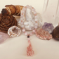 Bracciale Mala in Quarzo rosa, Kunzite e Pietra Lavica – 18 pietre naturali