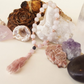 Bracciale Mala in Quarzo rosa, Kunzite e Pietra Lavica – 18 pietre naturali