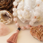 Bracciale Mala in Quarzo rosa, Kunzite e Pietra Lavica – 18 pietre naturali