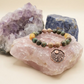 Bracciale in Rodonite, Calcite Gialla e Turchese Africano con Charm Fiore di Loto – Perle naturali da 8 mm