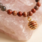 Bracciale in Diaspro Brecciato, Occhio di Bue ed Eliotropio con Ciondolo in Diaspro Rosso – Perle naturali da 6 mm