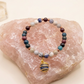 Bracciale in Sodalite, Apatite, Lepidolite e Granato Almandino con Ciondolo in Sodalite – Perle naturali da 6 mm