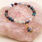 Bracciale in Sodalite, Apatite, Lepidolite e Granato Almandino con Ciondolo in Sodalite – Perle naturali da 6 mm