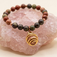 Bracciale in Sangue di Drago, Diaspro Brecciato e Bronzite con Ciondolo in Diaspro Rosso – Perle naturali da 6 mm