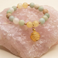 Bracciale in Calcite Gialla e Amazzonite Multicolore con Ciondolo in Calcite Gialla – Perle naturali da 8 mm