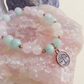 Bracciale in Quarzo Rosa, Amazzonite e Ametista Lavanda con Charm Albero della Vita – Perle naturali da 8 mm