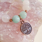 Bracciale in Quarzo Rosa, Amazzonite e Ametista Lavanda con Charm Albero della Vita – Perle naturali da 8 mm